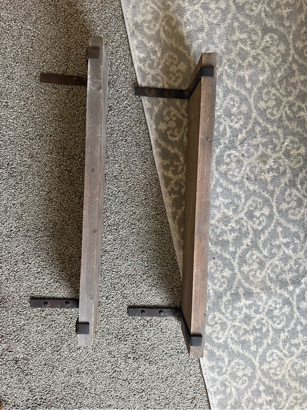 Hobby Lobby Rustic Brown Wall Shelves with Metal Brackets